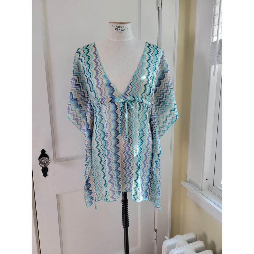 BECCA by Rebecca‎ Virtue Blues and white Lace Coverup SM MED RN59626